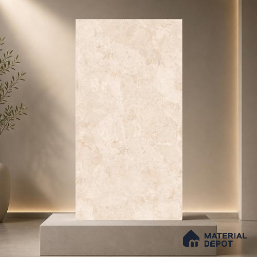 Marble Wall & Floor Tile TL 11038 Siena Tuff | 4 ft x 2 ft Glossy Finish Vitrified Tile - 9 mm | 4 Random Design | Suitable For Living Room, Bedroom, Bathroom