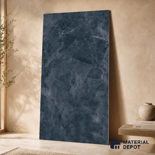 Marble Wall & Floor Tile TL 11041 Baltic Obsidian | 4 ft x 2 ft High Glossy Finish Vitrified Tile - 9 mm | 5 Random Design | Suitable For Living Room, Bedroom, Bathroom