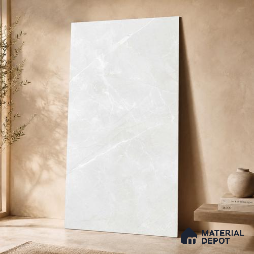 Marble Wall & Floor Tile TL 11045 Luna Veil | 4 ft x 2 ft Carving Finish Vitrified Tile - 9 mm | 5 Random Design | Suitable For Living Room, Bedroom, Bathroom