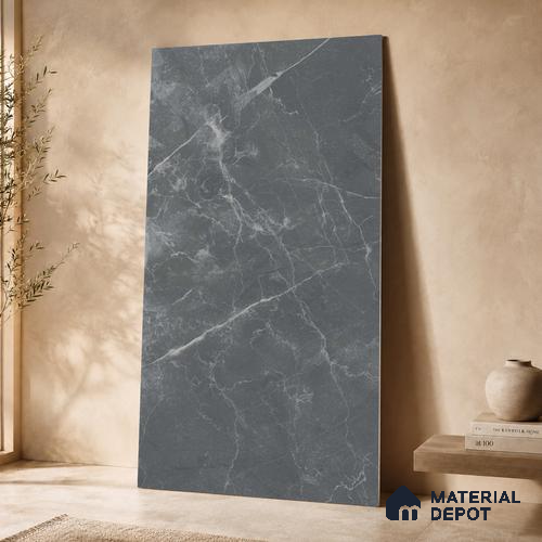 Marble Wall & Floor Tile TL 11046 Vesper Slate | 4 ft x 2 ft Carving Finish Vitrified Tile - 9 mm | 5 Random Design | Suitable For Living Room, Bedroom, Bathroom