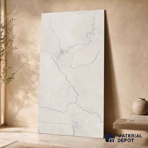 Marble Floor & Wall Tile TL 11051 Alpine Trace | 4 ft x 2 ft Carving Finish Vitrified Tile - 9 mm | 6 Random Design | Suitable For Living Room, Bedroom, Bathroom