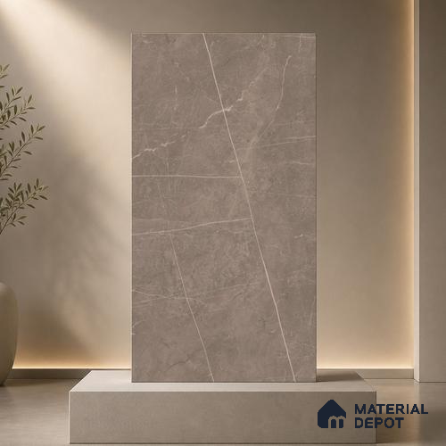 Marble Floor & Wall Tile TL 11053 Umber Strata | 4 ft x 2 ft Carving Finish Vitrified Tile - 9 mm | 6 Random Design | Suitable For Living Room, Bedroom, Bathroom