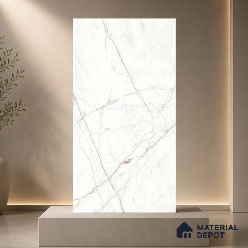 Marble Floor & Wall Tile TL 11060 Alpine Strata | 4 ft x 2 ft Carving Finish Vitrified Tile - 9 mm | 3 Random Design | Suitable For Living Room, Bedroom, Bathroom