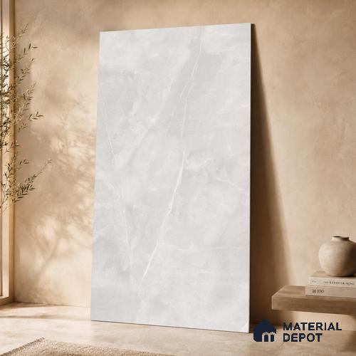 Marble Floor & Wall Tile TL 11069 Luna Veil | 4 ft x 2 ft Glossy Finish Vitrified Tile - 9 mm | 4 Random Design | Suitable For Living Room, Bedroom, Bathroom