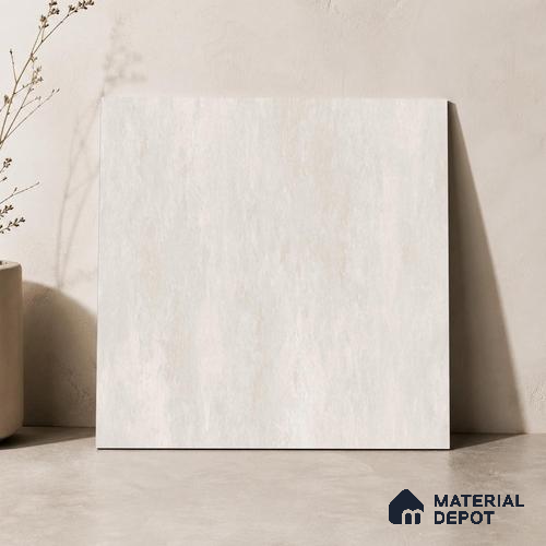 Plain Floor & Wall Tile TL 11101 Luna Chalk | 2 ft x 2 ft Matte Finish Vitrified Tile - 9 mm | Suitable For Living Room, Bedroom, Bathroom