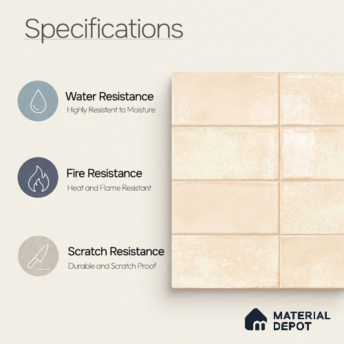 Faux Subway Wall Tile TL 11232 Ivory Drift 2 ft x 1 ft Ceramic Glossy Finish Tile - 9 mm | Suitable For Bathroom, Balcony & Kitchen Backsplash