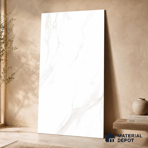 Marble Wall & Floor Tile TL 11432 Alba Veil | 4 ft x 2 ft Glossy Finish Vitrified Tile - 9 mm | Suitable For Living Room, Bedroom, Bathroom