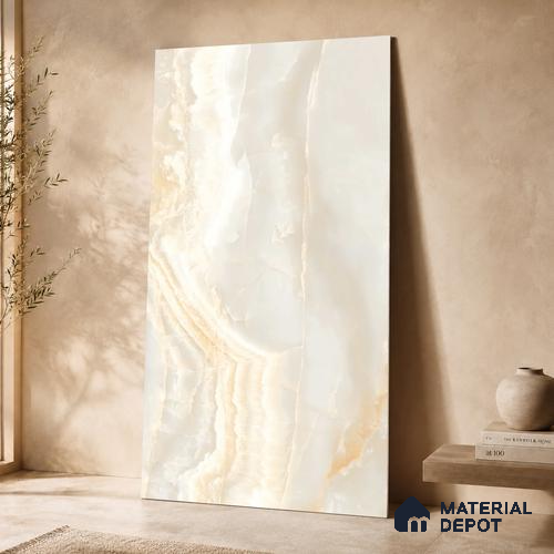 Marble Wall & Floor Tile TL 11439 Auric Cascade | 4 ft x 2 ft Glossy Finish Vitrified Tile - 9 mm | Suitable For Living Room, Bedroom, Bathroom