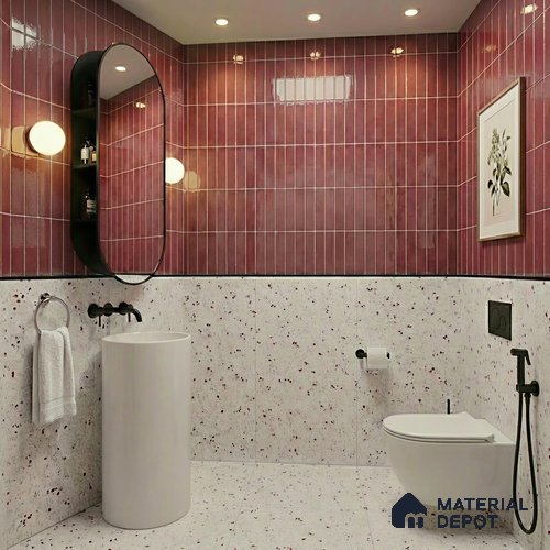 Faux Subway Wall Tile TL 11681 E Mulberry Lane 2 ft x 1 ft Ceramic Glossy Finish Tile - 9 mm | Suitable For Bathroom, Balcony & Kitchen Backsplash