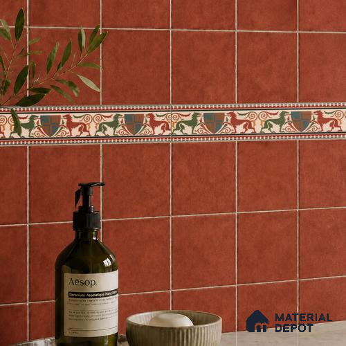 Moroccan Tile Border TL 11930 Spatial Accent Series 1 ft x 2 inch Vitrified Matte Finish Tile Border - 9 mm | Suitable for Decorative Highlighter Border