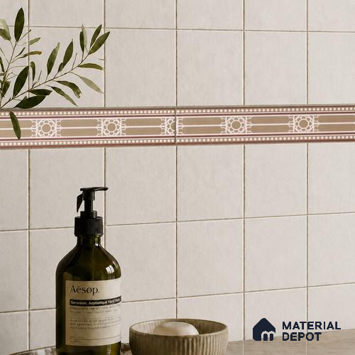 Moroccan Tile Border TL 11932 B Spatial Accent Series 1 ft x 2 inch Vitrified Matte Finish Tile Border - 9 mm | Suitable for Decorative Highlighter Border