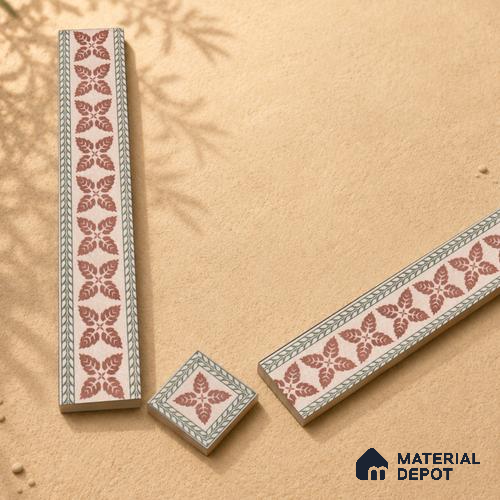 Tropical Tile Border TL 11933 C Spatial Accent Series 2 x 2 inch Vitrified Matte Finish Center Tile - 9 mm | Suitable for Decorative Highlighter Border