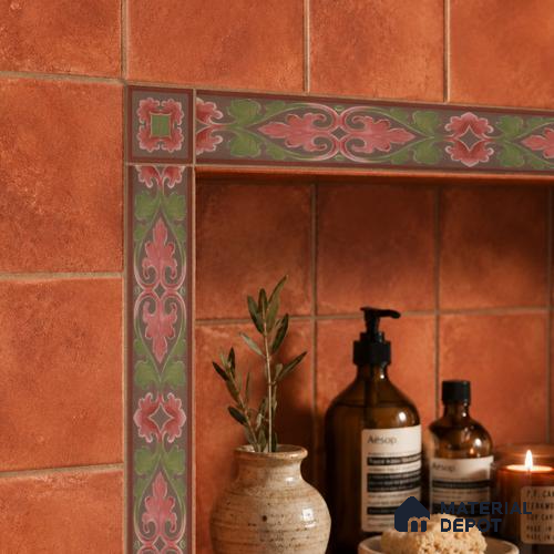 Moroccan Tile Border TL 11935 B Spatial Accent Series 1 ft x 2 inch Vitrified Matte Finish Tile Border - 9 mm | Suitable for Decorative Highlighter Border