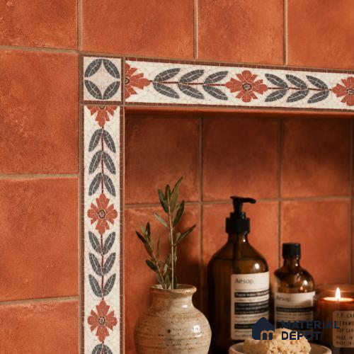 Tropical Tile Border TL 11938 B Spatial Accent Series 2 x 2 inch Vitrified Matte Finish Center Tile - 9 mm | Suitable for Decorative Highlighter Border