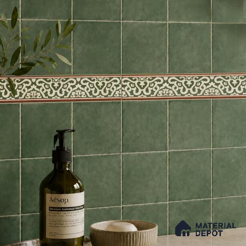 Moroccan Tile Border TL 11939 Spatial Accent Series 1 ft x 2 inch Vitrified Matte Finish Tile Border - 9 mm | Suitable for Decorative Highlighter Border
