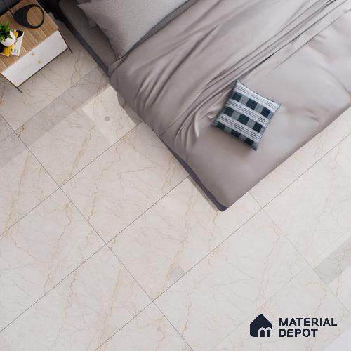 Marble Floor & Wall Tile TL 02209 Unction Cream 4 ft x 2 ft Glossy Finish Vitrified Tile - 9 mm (Random 5)
