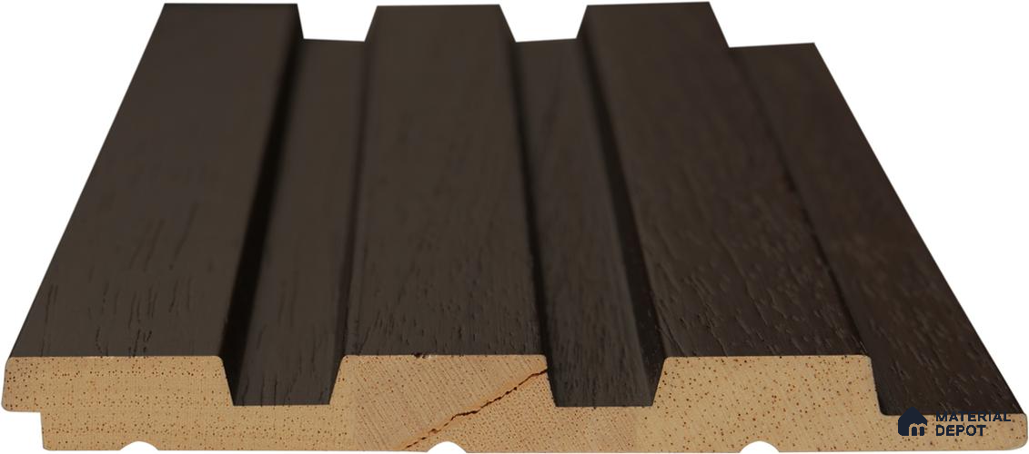 Mahogany Brown Wooden Louver PN 02736 B 9.35 ft x 4.9 inch Charcoal Panel - 4.5 mm | Suitable for Feature Wall, TV Unit & Living Room | Width is Subjected to 5% Variation