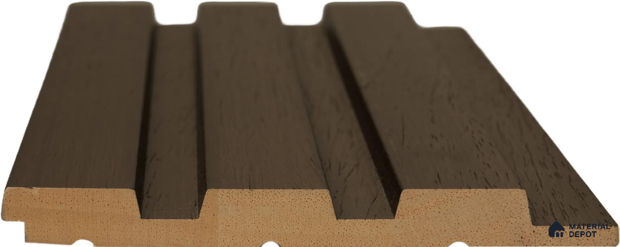 Chestnut Brown Wooden Louver PN 02736 F 9.35 ft x 4.9 inch Charcoal Panel - 4.5 mm | Suitable for Feature Wall, TV Unit & Living Room | Width is Subjected to 5% Variation