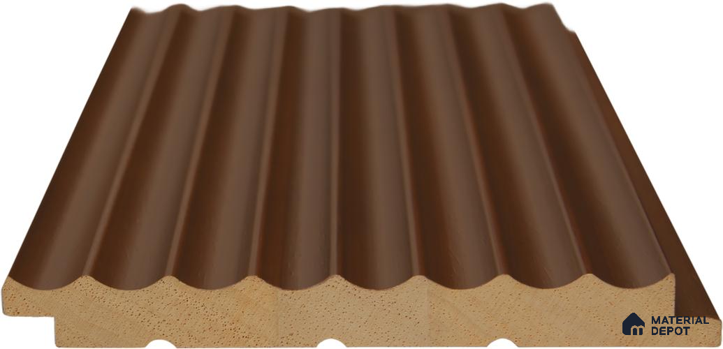 Teak Brown Plain Colour Louver PN 02738 D 9.35 ft x 4.9 inch Charcoal Panel - 4.5 mm | Suitable for Feature Wall, TV Unit & Living Room | Width is Subjected to 5% Variation