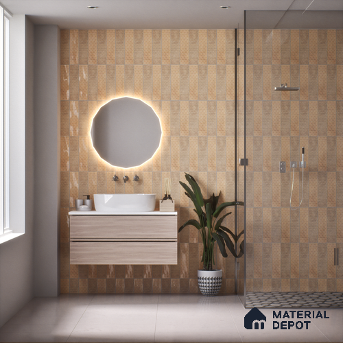 Subway Wall Tile TL 04969 F Colores Decor Vintage Ocre 12 x 4 inch Ceramic Glossy Finish - 7.5 mm | Suitable for Highlighter Walls, Foyer, Bathroom, Kitchen Wall & Backsplashes