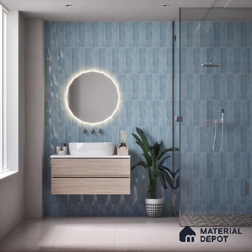 Subway Wall Tile TL 04969 Colores Decor Nautical Blue 12 x 4 inch Ceramic Glossy Finish - 7.5 mm | Suitable for Highlighter Walls, Foyer, Bathroom, Kitchen Wall & Backsplashes
