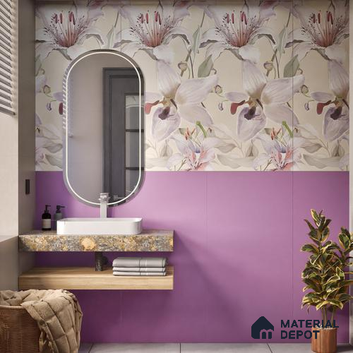 TL 00694 A Violet Visions Series Plain Purple Matte Finish 4 ft x 2 ft Full Body Vitrified Tile - 9 mm