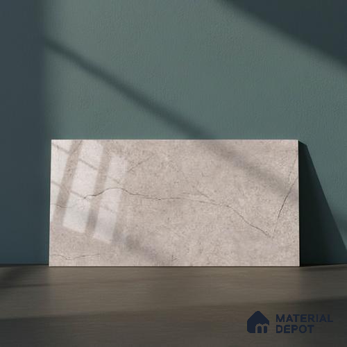 Grey Marble Wall Tile TL 07529 C Lustra Aegean Motif 2 ft x 1 ft Ceramic Glossy Finish - 9 mm |  | Suitable for Living Room, Bedroom, Bathroom