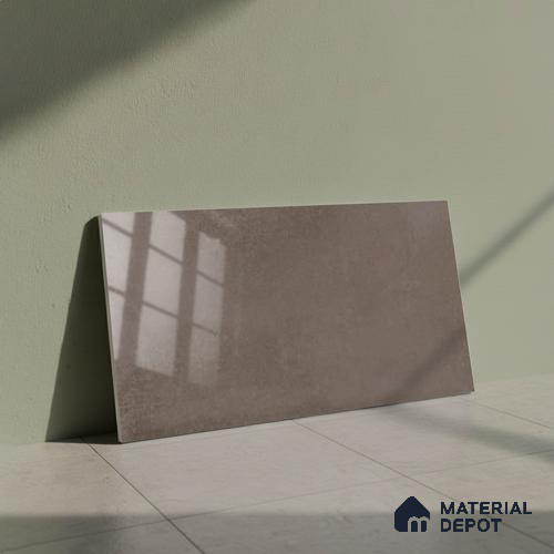 Grey Plain Wall Tile TL 07528 D Lustra Stellar Carbon 2 ft x 1 ft Ceramic Glossy Finish - 9 mm |  | Suitable for Living Room, Bedroom, Bathroom