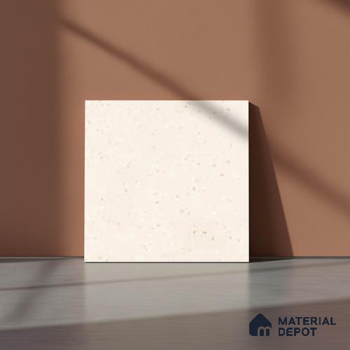 Beige Stone Floor Tile TL 07524 C Lustra Terrazzo Honey F 1 ft x 1 ft Ceramic Carving Satin Finish - 9 mm | | Suitable for Living Room, Bedroom, Bathroom