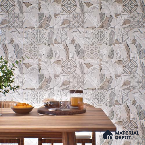 Moroccan Wall & Floor Tile TL 07423 Dali Bianco 2 ft x 2 ft Matte Finish Vitrified Tile - 9 mm | Suitable For living Room, Bedroom, Bathroom | Please Expect a Slight Variation of Pattern