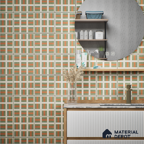 Moroccan Wall & Floor Tile TL 07283 Trend Terra Decor 5021 200 mm x 200 mm Matte Finish Vitrified Tile - 8 mm | 4 Random Design | Suitable For living Room, Bedroom, Kitchen | Please Expect a Slight Variation of Pattern
