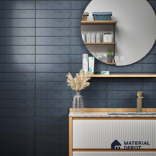 Subway Wall Tile TL 07376 B Trend Concrete 300 mm x 75 mm Matte Finish Vitrified Tile - 8.5 mm | 4 Random Design | Suitable For living Room, Bedroom, Kitchen