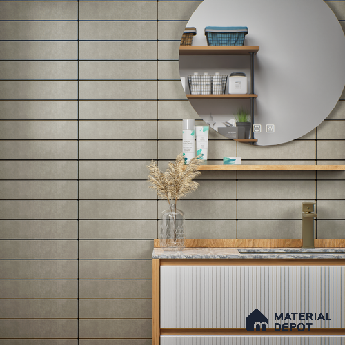 Subway Wall Tile TL 07374 B Trend Sand 300 mm x 75 mm Matte Finish Vitrified Tile - 8.5 mm | 4 Random Design | Suitable For living Room, Bedroom, Kitchen