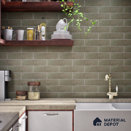 Subway Wall Tile TL 07377 B Trend Cedar 300 mm x 75 mm Matte Finish Vitrified Tile - 8.5 mm | 4 Random Design | Suitable For living Room, Bedroom, Kitchen