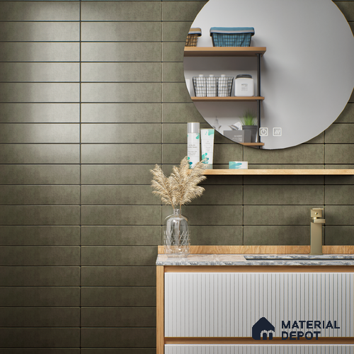 Subway Wall Tile TL 07377 B Trend Cedar 300 mm x 75 mm Matte Finish Vitrified Tile - 8.5 mm | 4 Random Design | Suitable For living Room, Bedroom, Kitchen