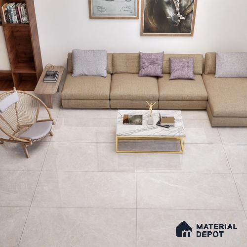 Marble Wall & Floor Tile TL 07391 Dior Gray Pearl 4 ft x 2 ft Matte Finish Vitrified Tile - 9 mm | Suitable For living Room, Bedroom, Kitchen | Image 8