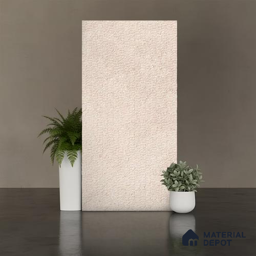 Stone Wall Tile TL 10262 D Harmonic Solaro Crema 4 ft x 2 ft Matte Finish Vitrified Tile - 9 mm | 4 Random Design | Suitable For living Room, Bedroom, Bathroom
