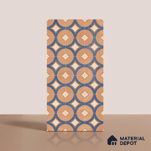 Patterned Wall Tile TL 10124 Fondant Cotto Decor 1 4 ft x 2 ft Vitrified Matte Finish Tile - 9 mm | Suitable For Kitchen, Bathroom Walls and Backsplashes