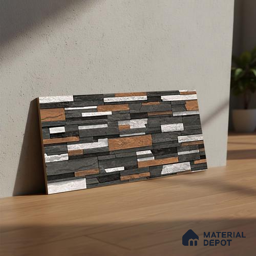 Lines Mix Metrix 600x300 mm Matte Finish Wall Cladding Glaze Vitrified Wall Tile - 6 mm