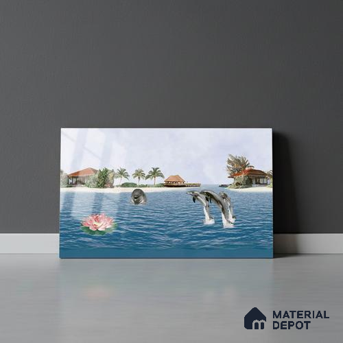TL 01894 A Water Blue Highlighter 1 18 x 12 inch Glossy Finish Ceramic Wall Tile - 6 mm