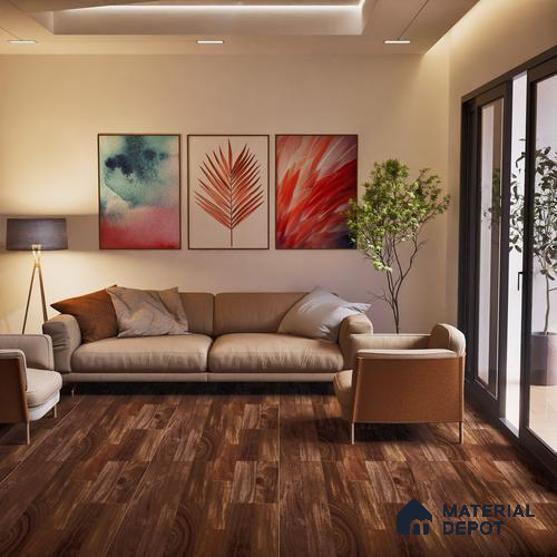Wooden Floor Tile TL 06498 Ferro Wood 4 ft x 2 ft Vitrified Matte Finish - 9 mm | Suitable for Living Room, Bedroom, Kitchen & Bathroom