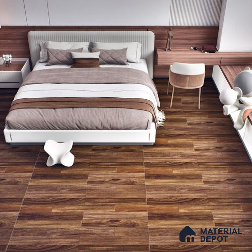 Wooden Floor Tile TL 06498 Ferro Wood 4 ft x 2 ft Vitrified Matte Finish - 9 mm | Suitable for Living Room, Bedroom, Kitchen & Bathroom