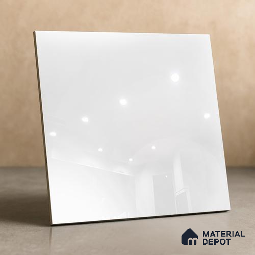 TL 02923 White 2 ft x 2 ft Glossy Finish Vitrified Floor & Wall Tile - 9.5 mm