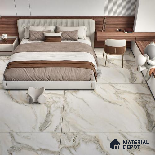 TL 00354 White 6 ft x 4 ft Matte Finish Endless Vitrified Wall & Floor Tile - 9 mm | Adhesive and Spacers Must be Used During Installation