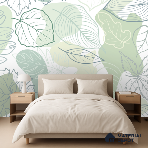 Botanical Overlay Bold Garden Motif | WP 04134 B Non Woven Matte Finish Tropical Style Premium Customized size Wallpaper | 150 GSM WP01MTF Paper | (MOQ = 30 Sq. Ft.)