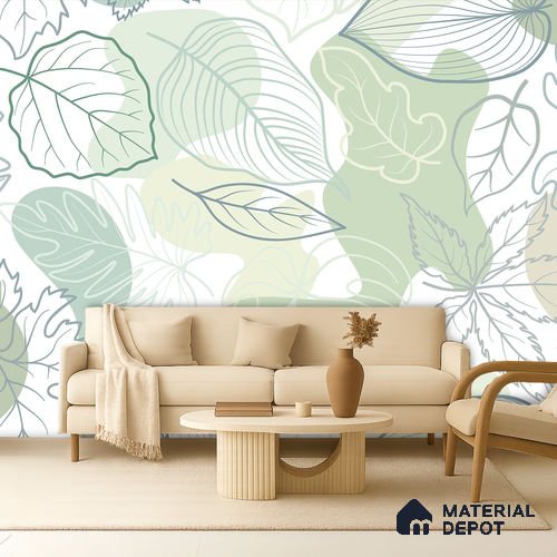 Botanical Overlay Bold Garden Motif | WP 04134 B Non Woven Matte Finish Tropical Style Premium Customized size Wallpaper | 150 GSM WP01MTF Paper | (MOQ = 30 Sq. Ft.)