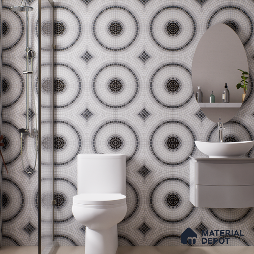 Moroccan Wall & Floor Tile TL 06602 Veleta Arte 2 ft x 2 ft Vitrified Matte Finish - 9 mm | Suitable for Living Room, Balcony, Courtyard | Please Expect a Slight Variation of Pattern