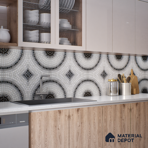 Moroccan Wall & Floor Tile TL 06602 Veleta Arte 2 ft x 2 ft Vitrified Matte Finish - 9 mm | Suitable for Living Room, Balcony, Courtyard | Please Expect a Slight Variation of Pattern