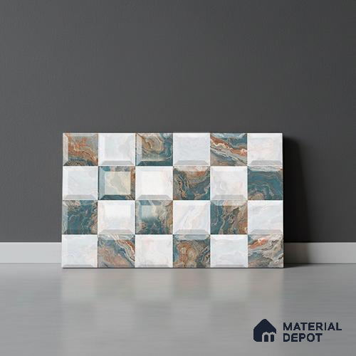 TL 01912 A White & Green Highlighter 1 18 x 12 inch Glossy Finish Ceramic Wall Tile - 6 mm