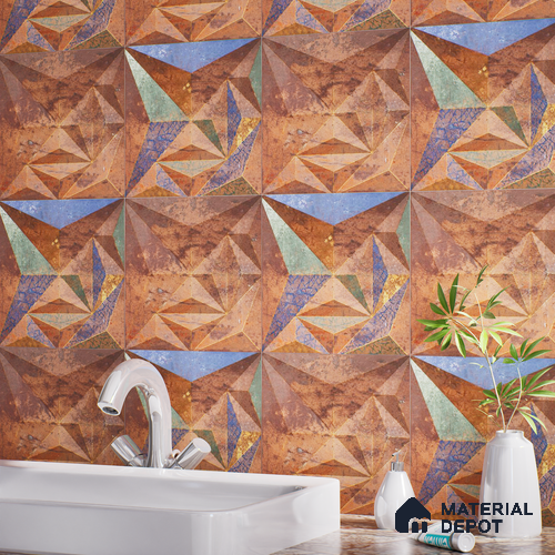 3D Highlighter Wall Tile TL 06576 K G Bentley Bronze Decor 1 ft x 1 ft Ceramic Matte Finish - 9 mm | Suitable for Living Room, Kitchen & Bedroom